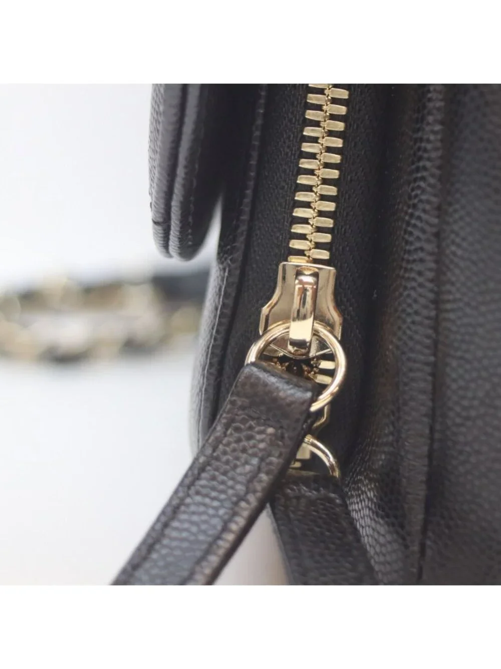 Chanel Black Caviar Gold Business Affinity 2-Way